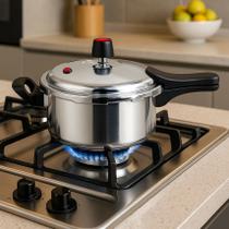 Panela De Pressão 2,5 Litros Fechamento Externo Polida Alumínio Puro Resistente Panela De Pressão 2,5 Litros Fechamento Externo Polida Alumínio Puro Resistente