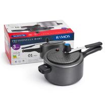 Panela De Pressão 3 Litros Alumínio Antiaderente Pequena Pressionella Baby Ramos Cor:Grafite