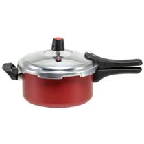 Panela de Pressao 3 Litros Fechamento Externo Pequena Aluminio Antiaderente Vermelho Selo Inmetro