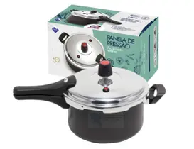 Panela De Pressão 3,0 Litros Fechamento Externo Antiaderente Teflon Preta 5 Camadas Teflon Certificado Pelo Inmetro Panela De Pressão 3,0 Litros Fechamento Externo Antiaderente Teflon Preta 5 Camadas Teflon Certificado Pelo Inmetro