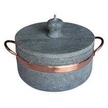 Panela De Pressão 3600ml De Pedra Sabão Com Alças De Cobre Antiaderente Para Cozinhar Carne Batata Feijão Arroz Panela Elegante Decorativa