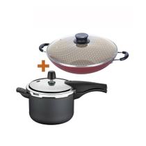Panela De Pressão 4,5 Grafite + Panela Wok 36Cm Tramontina