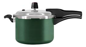 Panela De Pressão 4,5 Litros Em Alumínio Antiaderente Premium Fechamento Externo Panelux Verde