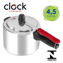 Panela De Pressão 4,5 Litros Polida Fechamento Interno Clock Alumínio Panela De Pressão 4,5 Litros Polida Fechamento Interno Clock Alumínio