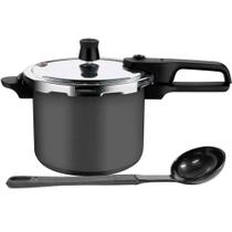 Panela De Pressão 4,5 Litros Rochedo Grafite Segura Antiaderente Com Concha Panela De Pressão 4,5 Litros Rochedo Grafite Segura Antiaderente Com Concha