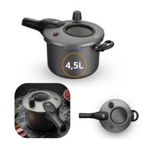 Panela de Pressão 4,5 Litros Ultra Segura Trava Externa Com Visor de 12cm MTA