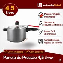 Panela de Pressão 4,5L Alumínio Reforçado Cozimento Rápido e Design Moderno Alegrete Cor:Cinza Panela de Pressão 4,5L Alumínio Reforçado Cozimento Rápido e Design Moderno Alegrete Cor:Cinza