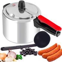 Panela De Pressão 4,5L Clock Eco Polida Em Alumínio Polido Com Concha de Feijão