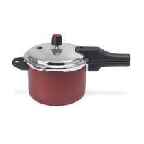 Panela de Pressão 4,5L em Alumínio Multiflon Quartzo Versátil Vermelho