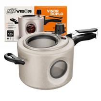 Panela de Pressão 4,5L Visor Duplo Tampa de Vidro Antiaderente MTA 6039 Baunilha Panela de Pressão 4,5L Visor Duplo Tampa de Vidro Antiaderente MTA 6039 Baunilha