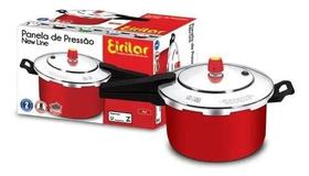 Panela de Pressão 5 Litros Fechamento Externo e Antiaderente Vermelha New Line Eirilar