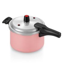 Panela De Pressão 5 Litros Fechamento Externo Rosa Bebê Barbie Rose Claro Pink Alumínio Grande