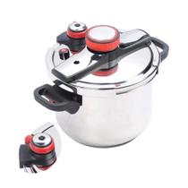 Panela de Pressão 5L Trava Válvula de segurança Sistema de Segurança Reforçado Aço Inox Prateada Fun