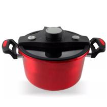 Panela De Pressão 6-Litros Vermelha Visor de Vidro Anti Explosão