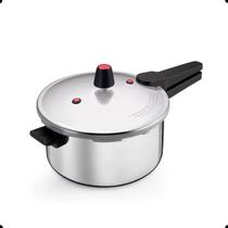 Panela de Pressão 7 Litros Aço Polido Fechamento Externo Cabo Baquelite Cozimento Rápido