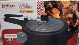 Panela de pressão 7 litros preta eiriflon estampa moderna com rotoprint eirilar Panela de pressão 7 litros preta eiriflon estampa moderna com rotoprint eirilar