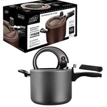 Panela De Pressão Aluminio C Visor 4,5l Antiaderente Grafite