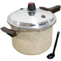 Panela De Pressão Antiaderente Alumínio Fechamento Externo 4,5 Litros Cor Bege Panela De Pressão Antiaderente Alumínio Fechamento Externo 4,5 Litros Cor Bege