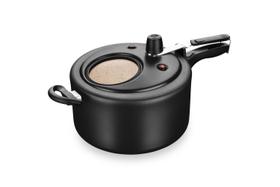 Panela de Pressão Antiaderente c/ Visor Preto/Bege 6,0L -MTA