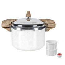 Panela de Pressão Antiaderente Cerâmica Brinox 5,4L C/ Alça Indução Fechamento Externo e Ramekin