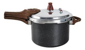 Panela de Pressão Antiaderente Cerâmica Cooktop Fogão Indução Brinox 4,2 Litros Fechamento Externo Granito