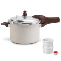 Panela De Pressão Antiaderente Ceramica Fogão Indução 4,2L e Ramekin Potinho