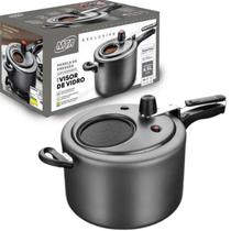 Panela De Pressão Antiaderente Com Visor Grafite 4,5 Litros