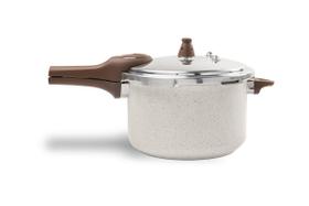 Panela de Pressão Brinox Ceramic Life Fundo de Indução Pressure 6,8 Litros Ø 24 cm Vanilla