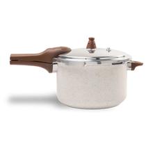 Panela de Pressão Brinox Ceramic Life Fundo de Indução Pressure 6,8 Litros Ø 24 cm Vanilla