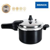 Panela de Pressão Brinox Preta 4,2 Litros Fundo de Indução Antiaderente Pro-Ceramic Premium Ceramic Life