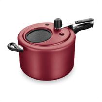 Panela de Pressão Cereja Visor de Vidro Fechamento Interno 8L de Alumínio Antiaderente MTA 6035i Panela de Pressão Cereja Visor de Vidro Fechamento Interno 8L de Alumínio Antiaderente MTA 6035i