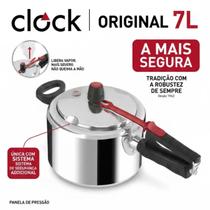 Panela de Pressão Clock 7L Original Fechamento Interno A Mais Segura Panela de Pressão Grande Panela de Pressão Clock 7L Original Fechamento Interno A Mais Segura Panela de Pressão Grande