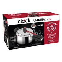 Panela de Pressão Clock Original 3 Litros Alumínio Polido Cozinha Segura