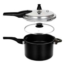 Panela de Pressão Com Indução Brinox Pressure 4,2 L preto Granito Com tampa Panela de Pressão Com Indução Brinox Pressure 4,2 L preto Granito Com tampa