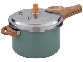 Panela de Pressão com Indução Ceramic Life Antiaderente Pressure Brinox 4,2 L Botanika cor Verde