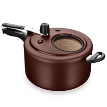 Panela de Pressão com visor de Vidro 6 Litros MTA Antiaderente cor Chocolate Panela de Pressão com visor de Vidro 6 Litros MTA Antiaderente cor Chocolate