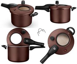 Panela de Pressão com Visor de Vidro e Fechamento Externo 4,5 Litros MTA Chocolate