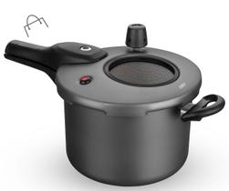 Panela de Pressão com Visor de Vidro e Fechamento Externo 4,5 Litros MTA Grafite