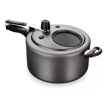 Panela de pressao com visor de vidro grande 6,0l grafite mta