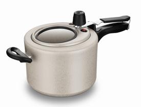 Panela De Pressão Com Visor De Vidro Superior 4,5 Litros Antiaderente Cereja