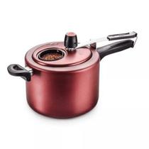 Panela De Pressão Cor Cereja 4,5Litros Com Visor MTA - 6023 Panela De Pressão Cor Cereja 4,5Litros Com Visor MTA - 6023