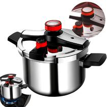 Panela De Pressão De Aço Inox Indução E Gás 7 Litros Antiaderente Fechamento Externo