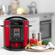 Panela de Pressão Digital Philco 6 Litros Inox Vermelha 110v Panela de Pressão Digital Philco 6 Litros Inox Vermelha 110v