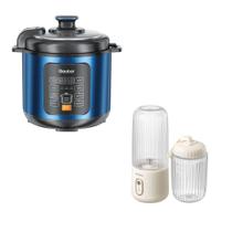 Panela de Pressão Elétrica 6 Litros 127v + Liquidificador Pocket Usb Branco - Gaabor