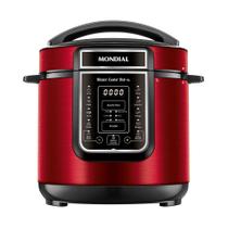 Panela de Pressão Elétrica Digital 6L, Mondial, Vermelho e Inox - PE-60-6L-RI