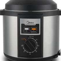 Panela de Pressão Elétrica Midea Mecânica 110v 6L Inox Preto