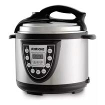 Panela De Pressão Elétrica Midi 5L Inox Com Preto 127V Panela De Pressão Elétrica Midi 5L Inox Com Preto 127V