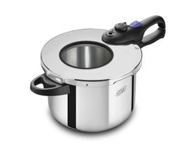 Panela de pressão em aço inox 6L com visor gás e indução MTA Panela de pressão em aço inox 6L com visor gás e indução MTA