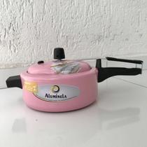 Panela de Pressão em Alumínio GROSSO Rosa Bebê 2,5 litros com registro INMETRO