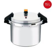 Panela de Pressão em Alumínio Polido Fechamento Externo Asas Baquelite 15L 31cm(D)x22cm(A) - ABC Panela de Pressão em Alumínio Polido Fechamento Externo Asas Baquelite 15L 31cm(D)x22cm(A) - ABC